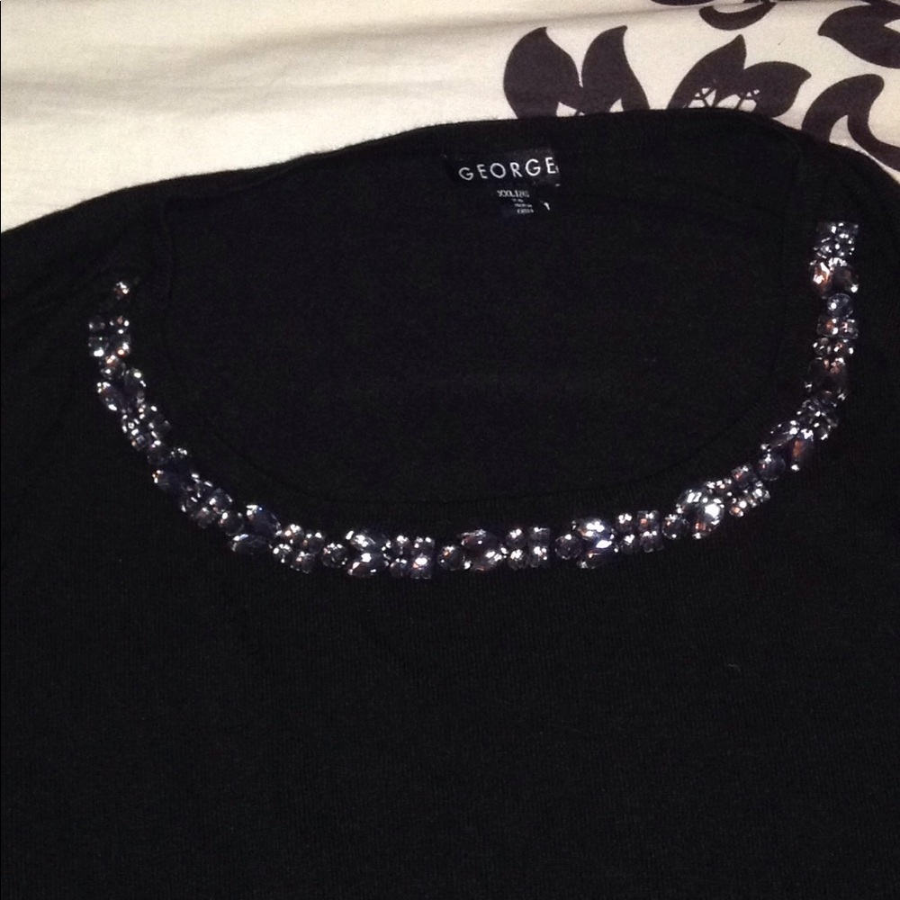 Jewel neck sweater top